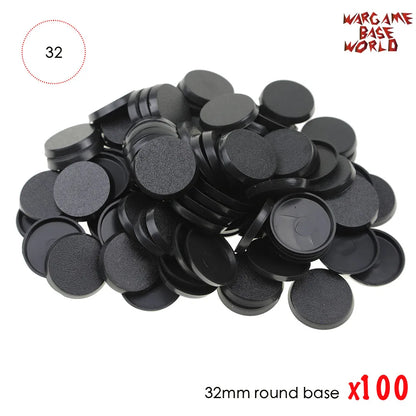 32mm Round Plastic Bases for Gaming Miniatures and Table Games