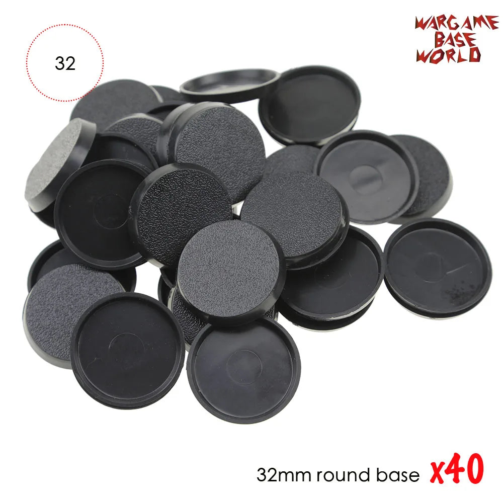 32mm Round Plastic Bases for Gaming Miniatures and Table Games