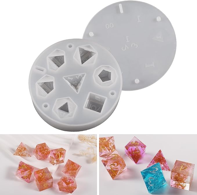 Dice Mold for DND and RPG games. Silicone Mold for Resin or Epoxy.