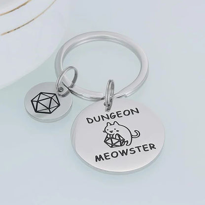 Adorable Dungeon Meowster Keychain – Perfect for Dungeons and Dragons & RPG Fans!