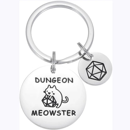 Adorable Dungeon Meowster Keychain – Perfect for Dungeons and Dragons & RPG Fans!