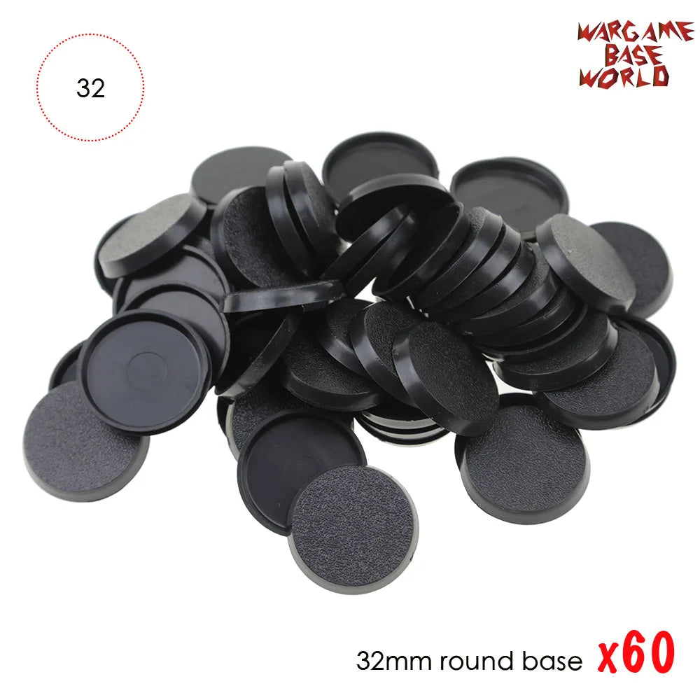 32mm Round Plastic Bases for Gaming Miniatures and Table Games