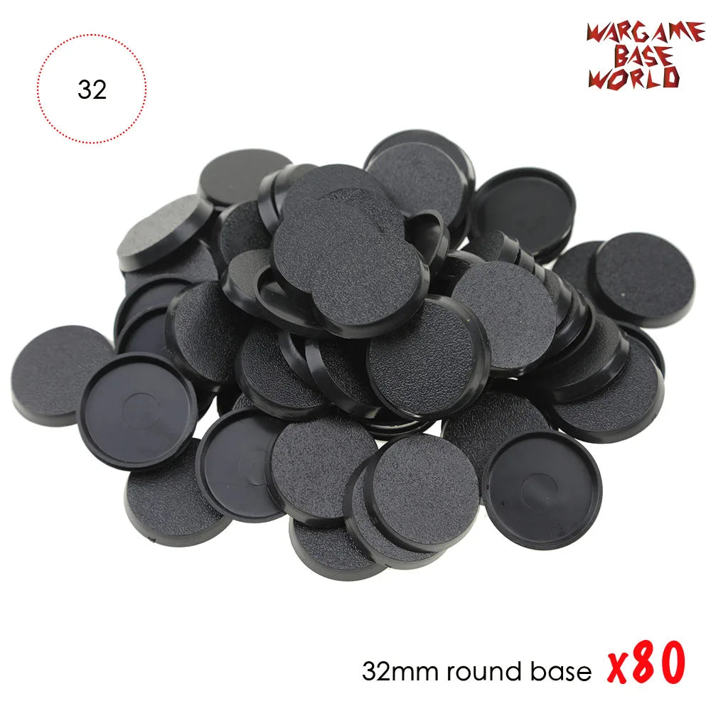 32mm Round Plastic Bases for Gaming Miniatures and Table Games